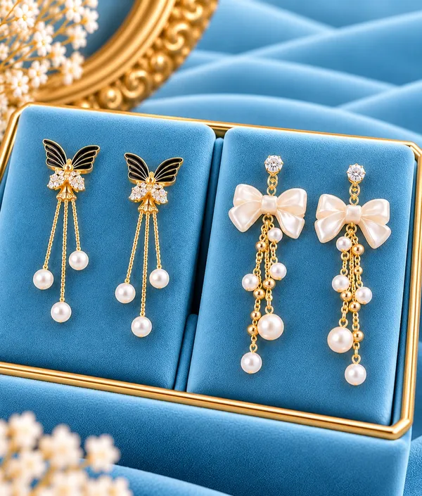 Premium_Butterfly_Earrings_Combo_–_Black_Pearl_&_Ivory_Bow_Butterfly_Drop_Earrings_|_2_Pair_Combo