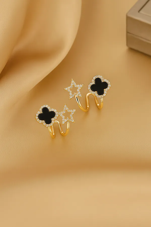 Gold_Tone_Clover_Star_Ear_Cuff_Earrings_for_Women