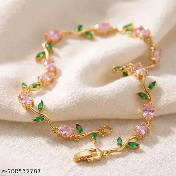 18K_Gold_Vine_Gemstone_Bracelet_for_Women