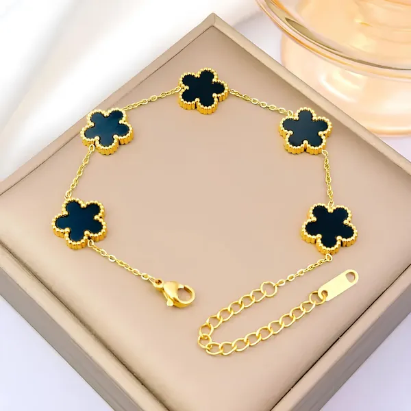 Gold_Tone_Black_Clover_Charm_Bracelet_for_Women