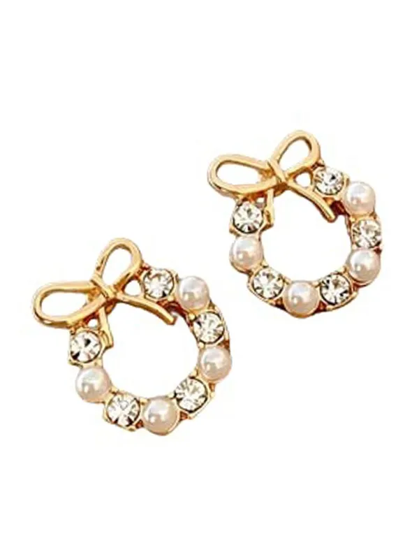 Gold-Tone_Bow_Pearl_Hoop_Earrings_for_Women