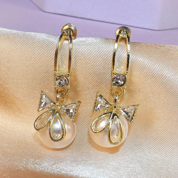 Gold_Tone_Pearl_Bow_Earrings_for_Women