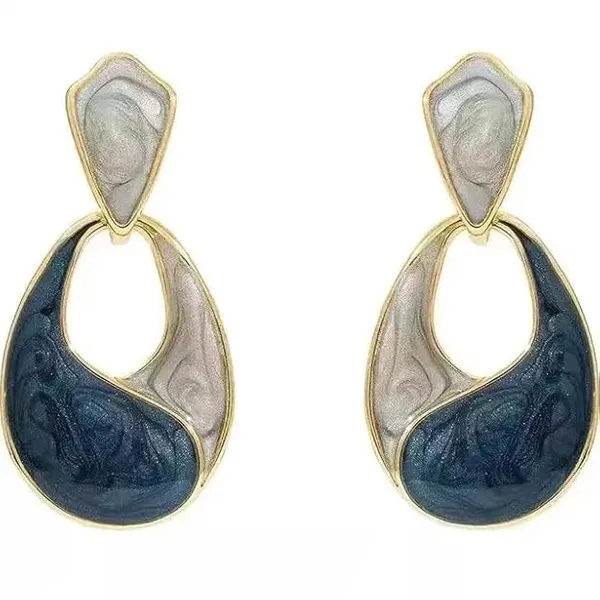 Blue_Silver_Tone_Drop_Earrings_for_Women