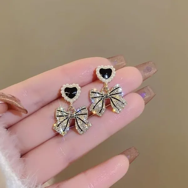 Gold_Tone_Heart_Bow_Drop_Earrings_for_Women