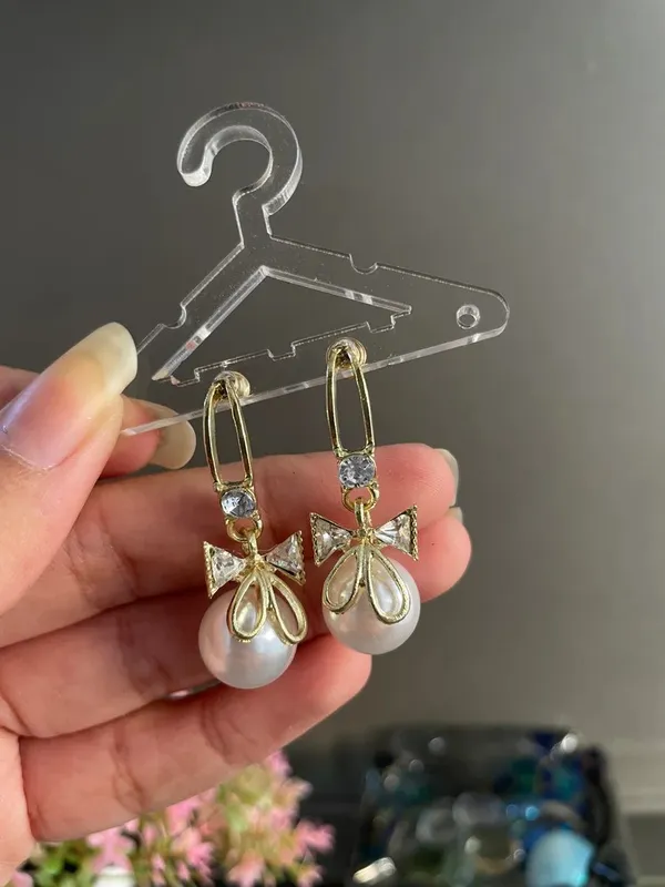 Gold_Tone_Pearl_Bow_Earrings_for_Women