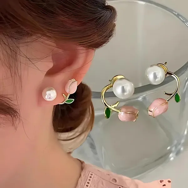ZENZIVO_Premium_Gold-Plated_Earrings_Combo_–_Crystal_Hoop,_Pearl_Floral_&_Pink_Rose_Design_|_3_Pair_Combo