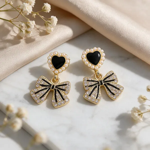 Gold_Tone_Heart_Bow_Drop_Earrings_for_Women