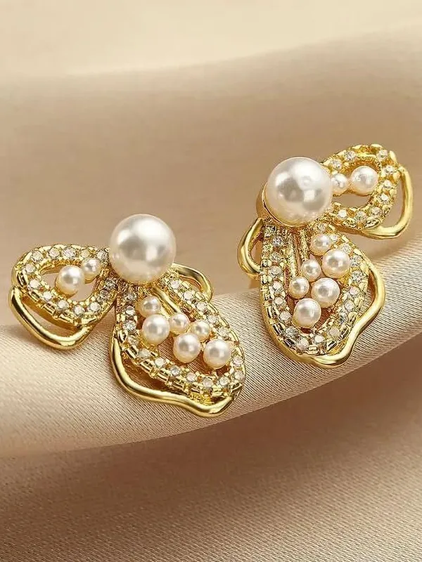 Premium_Pearl_&_Crystal_Earrings_Combo_–_Bow_Pearl,_Crystal_Hoop_&_Butterfly_Design_|_3_Pair_Combo
