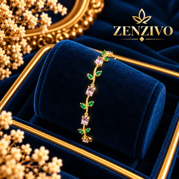 18K_Gold_Vine_Gemstone_Tulip_Bracelet_for_Women