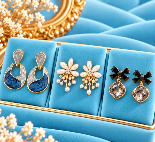 Elegant_Pearl,_Crystal_&_Blue_Enamel_Earrings_–_3_Pair_Combo