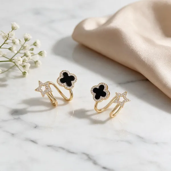 Gold_Tone_Clover_Star_Ear_Cuff_Earrings_for_Women