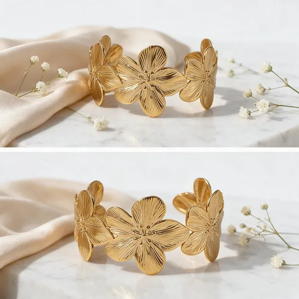 Gold_Tone_Floral_Link_Bracelet_for_Women