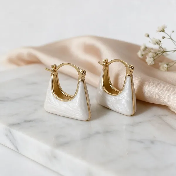 White_Gold_Tone_Geometric_Drop_Earrings_for_Women