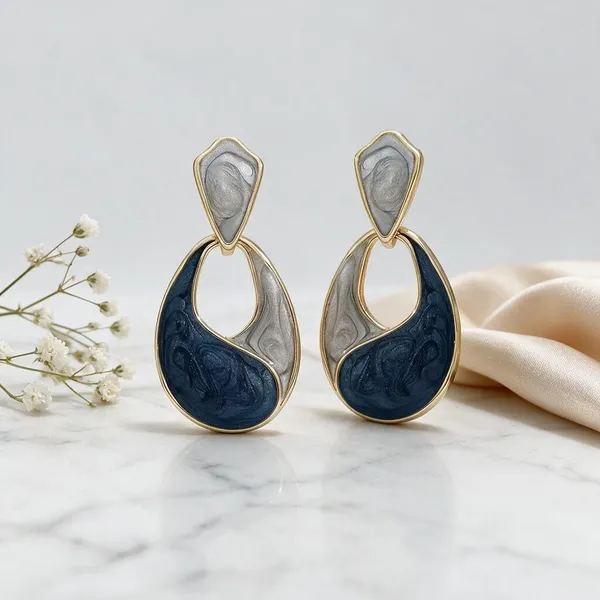 Blue_Silver_Tone_Drop_Earrings_for_Women