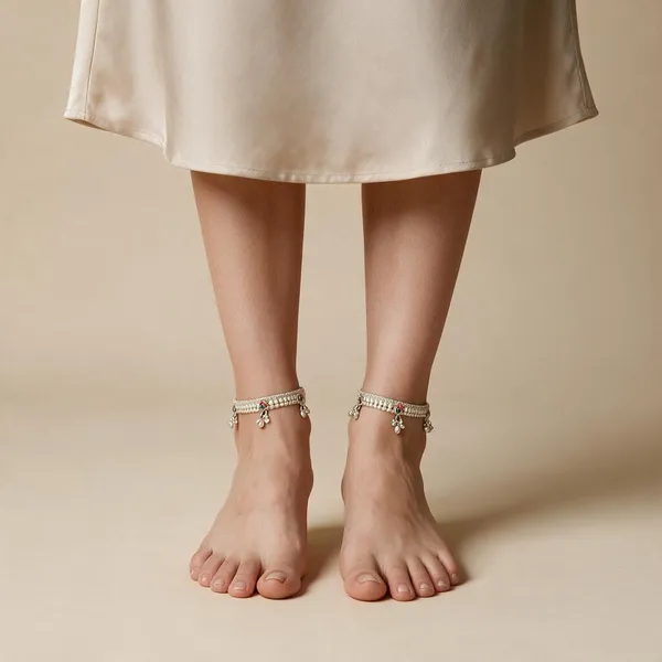 Silver_White_Metal_Classic_Payal_For_Women