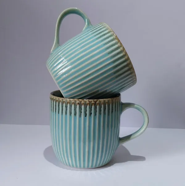 Aqua_With_Gold_Stoneware_Coffee_Mug_Set_For_Kitchen_Pack_Of_2