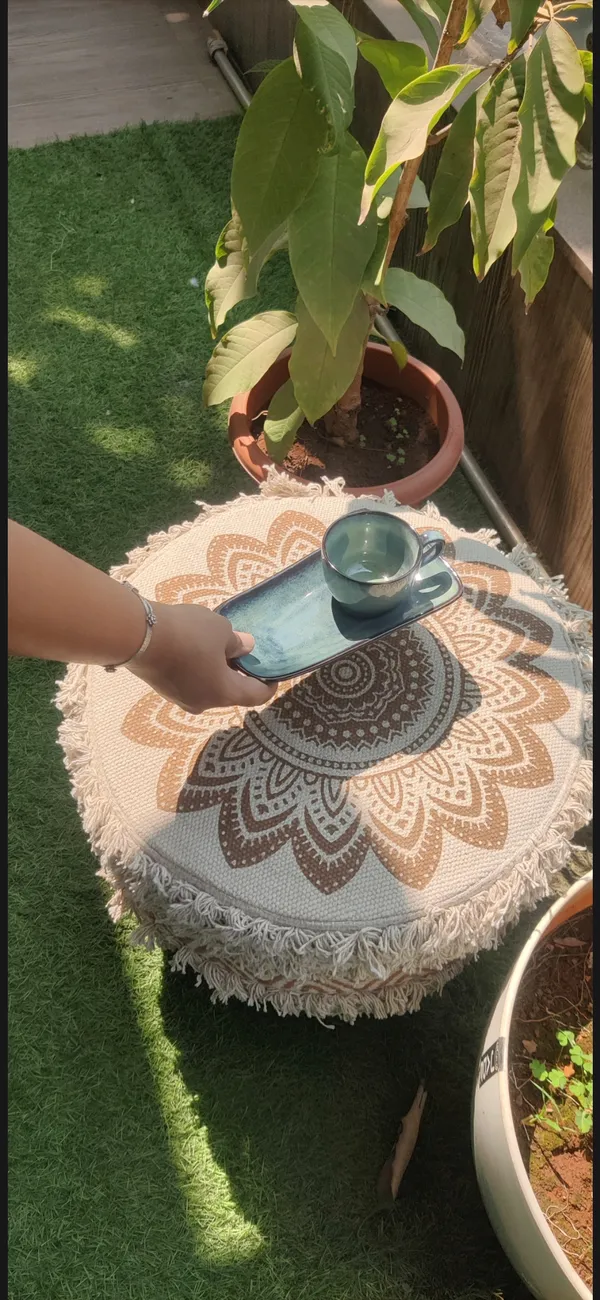 Blue-Green_Stoneware_Tea_Cup_And_Serving_Tray_For_Kitchen