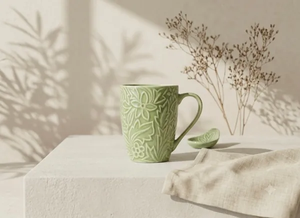 Ceramic_Floral_Embossed_Mug_With_Spoon