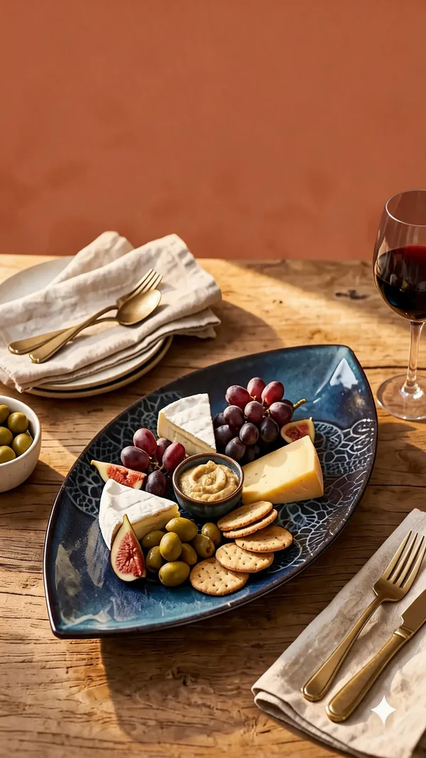 Dark_Blue_Stoneware_Serving_Platter_For_Kitchen