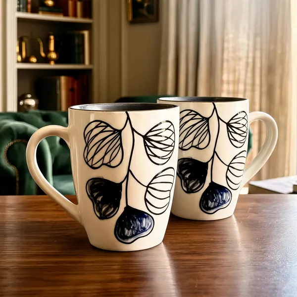 Cream_With_Black_Stoneware_Mug_For_Kitchen_Pack_Of_2
