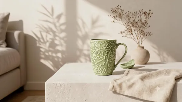 Green_Stoneware_Mug_With_Spoon_For_Kitchen