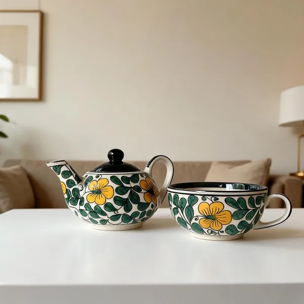 Multicolour_Stoneware_Tea_Set_For_Kitchen