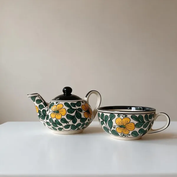 Multicolour_Stoneware_Tea_Set_For_Kitchen