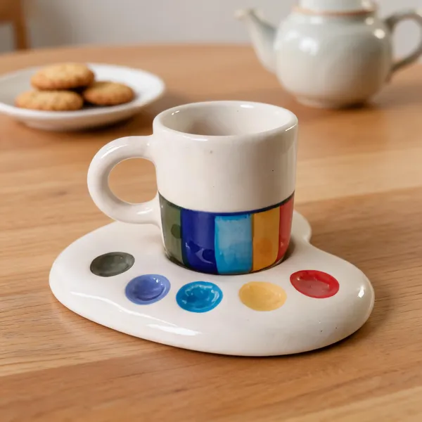 Multicolour_Stoneware_Mug_And_Saucer_For_Kitchen