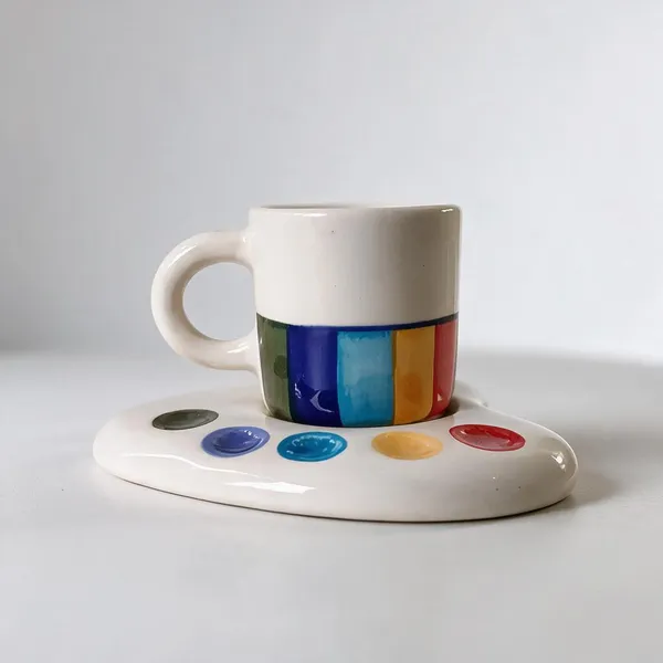 Multicolour_Stoneware_Mug_And_Saucer_For_Kitchen
