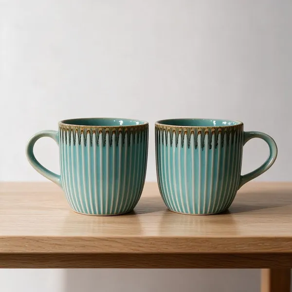 Aqua_With_Gold_Stoneware_Coffee_Mug_Set_For_Kitchen_Pack_Of_2