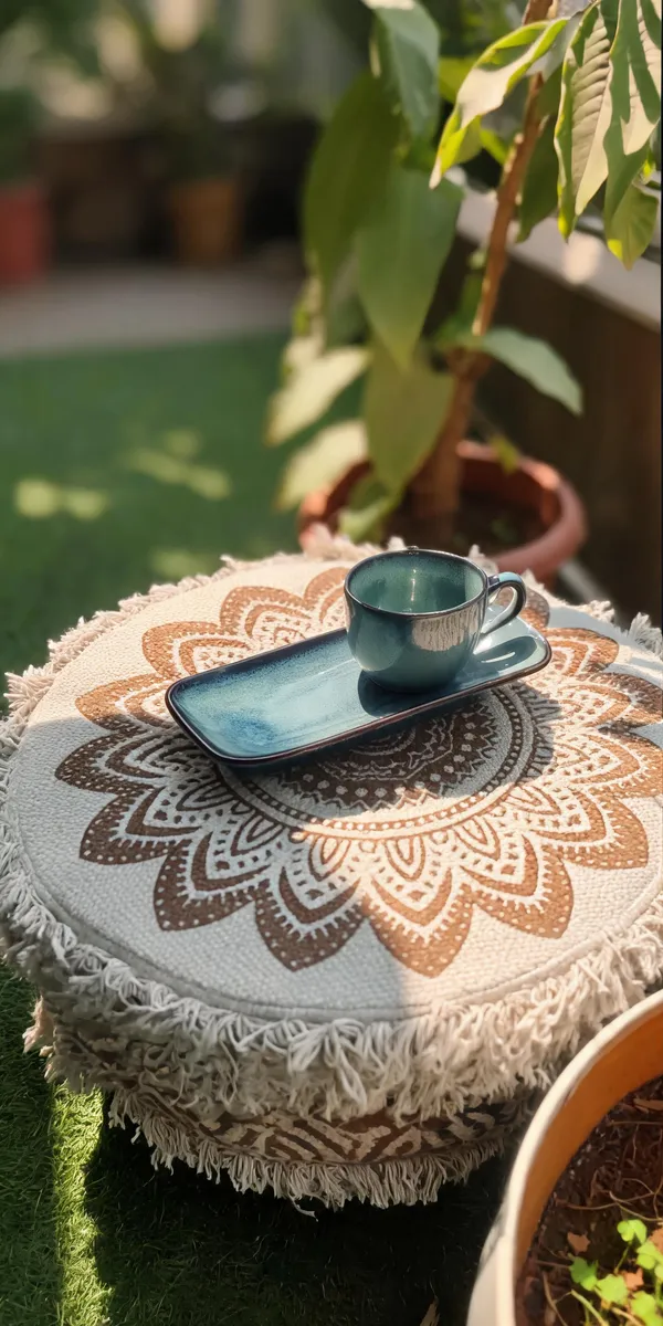 Blue-Green_Stoneware_Tea_Cup_And_Serving_Tray_For_Kitchen