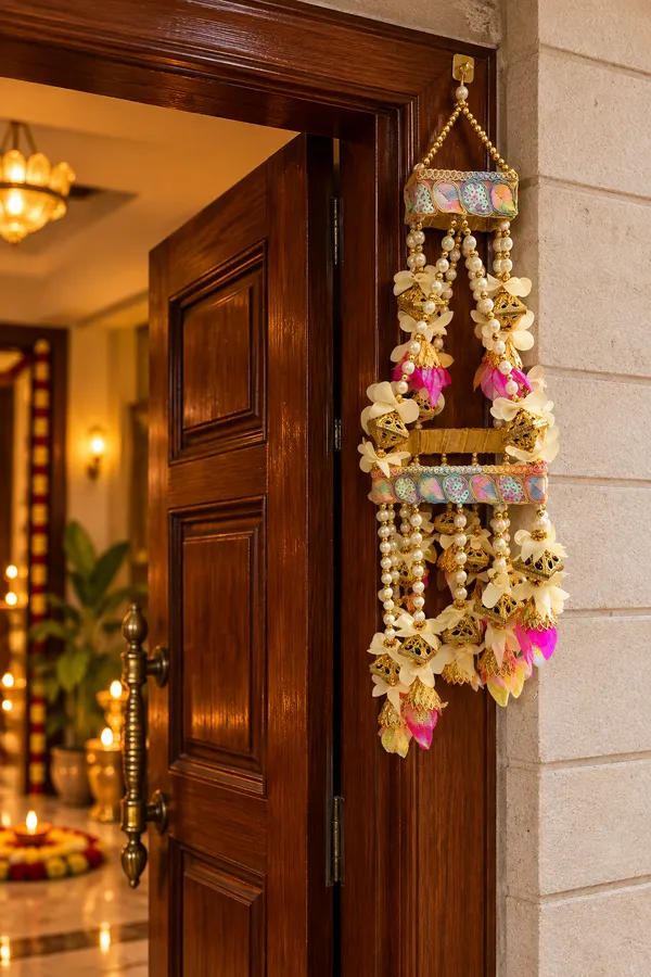 Handcrafted_Pearl_Lotus_Bell_Door_Hanging_|_Premium_Floral_Jhumar_Toran_for_Diwali