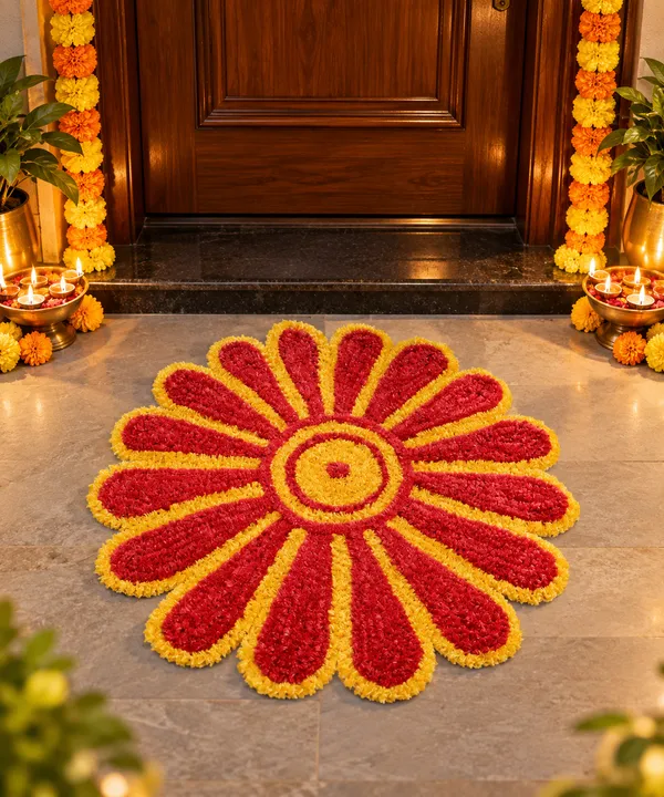 Handcrafted_Red_&_Yellow_Flower_Rangoli_Mat_|_Premium_Festive_Floor_Decor