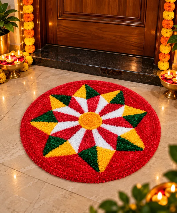 Handcrafted_Round_Floral_Rangoli_Mat_–_Reusable_Diwali_Floor_Decoration_(3_Ft)
