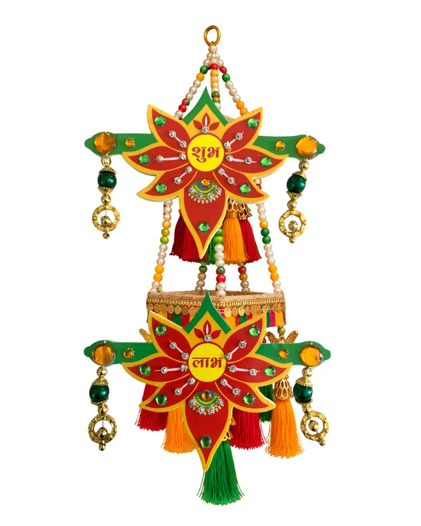 Handcrafted_Shubh_Labh_Sun_Wall_Hanging_Set_with_Designer_Floral_Door_Toran_|_Festive_Entrance_Decor