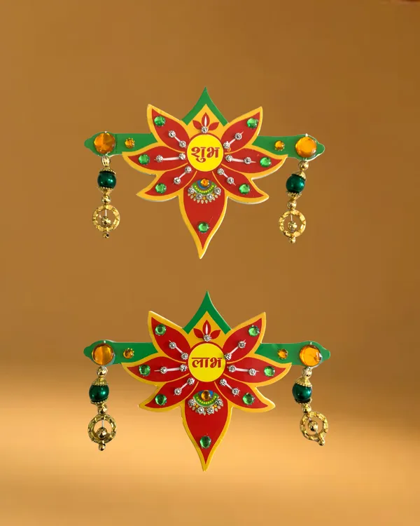 Handcrafted_Shubh_Labh_Sun_Wall_Hanging_Set_with_Designer_Floral_Door_Toran_|_Festive_Entrance_Decor