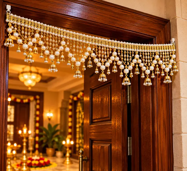 Luxury_Pearl_Beaded_Door_Toran_with_Golden_Jhumka_Hanging_|_Festive_Entrance_Bandhanwar