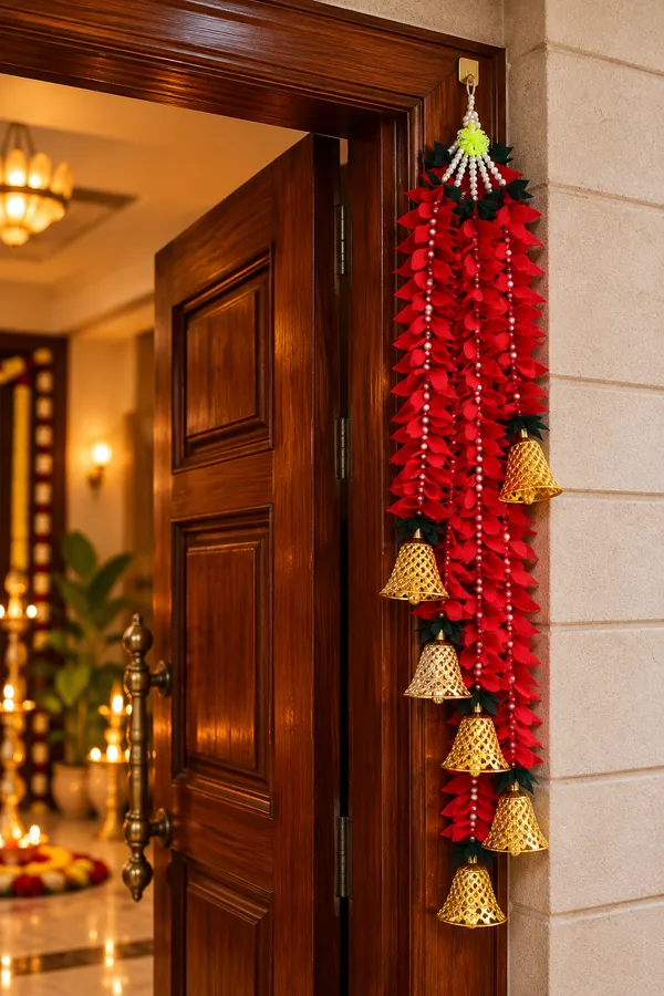 Luxury_Red_Floral_Bell_Door_Hanging_|_Artificial_Flower_Toran_with_Golden_Bells