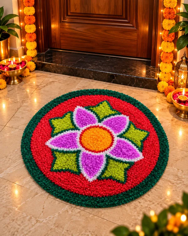 Multicolor_Floral_Rangoli_Mat_|_Reusable_Flower_Design_Diwali_Decoration