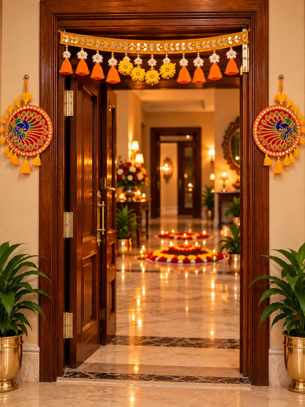 Orange_Floral_Toran_with_Mirror_Work_&_Tassel_Hangings_|_Festive_Door_Decoration