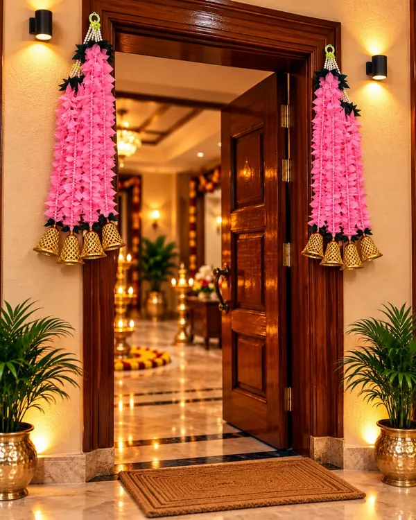 Pink_Flower_Door_Hanging_with_Golden_Bells_|_Decorative_Diwali_Toran_for_Main_Door