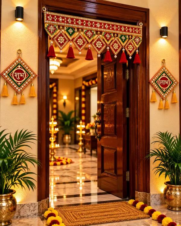 Premium_Diamond_Shubh_Labh_Wall_Hanging_with_Designer_Floral_Door_Toran_|_Festive_Entrance_Decor_Set