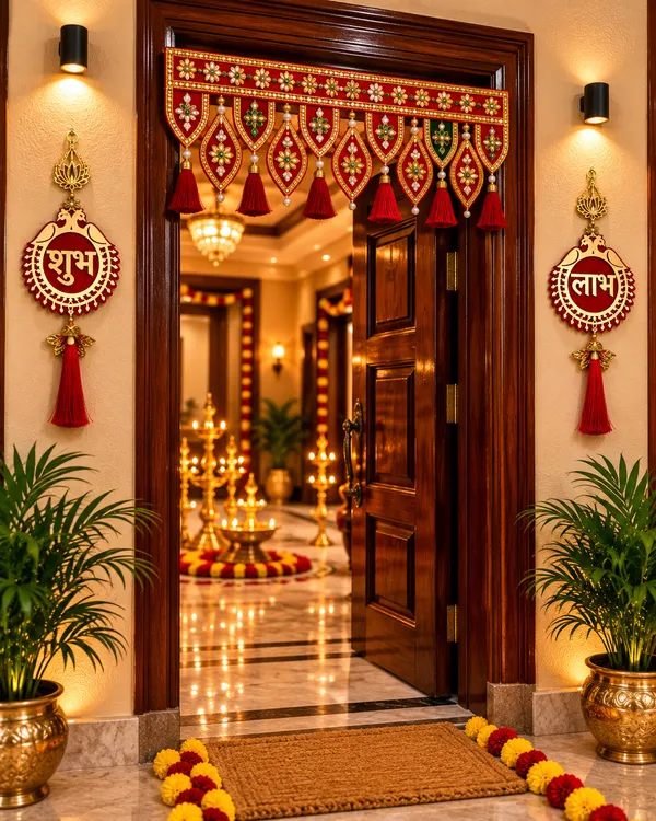 Premium_Shubh_Labh_Peacock_Wall_Hanging_with_Designer_Floral_Door_Toran_|_Festive_Entrance_Decor_Set
