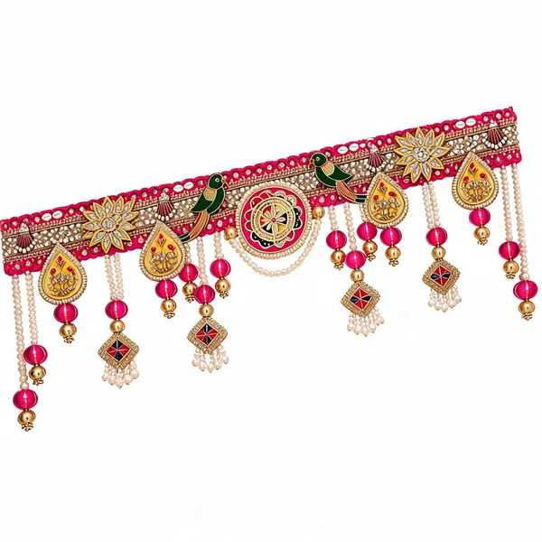 Embroidery_Pearl_Festive_Royal_Parrot_Motif_Toran