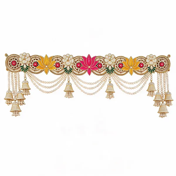 Embroidery_Pearl_Festive_Mahalaxmi_Lotus_Toran