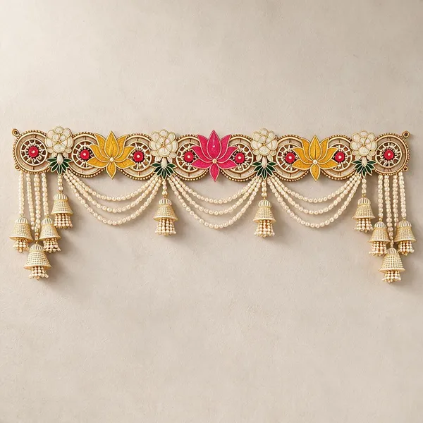 Embroidery_Pearl_Festive_Mahalaxmi_Lotus_Toran