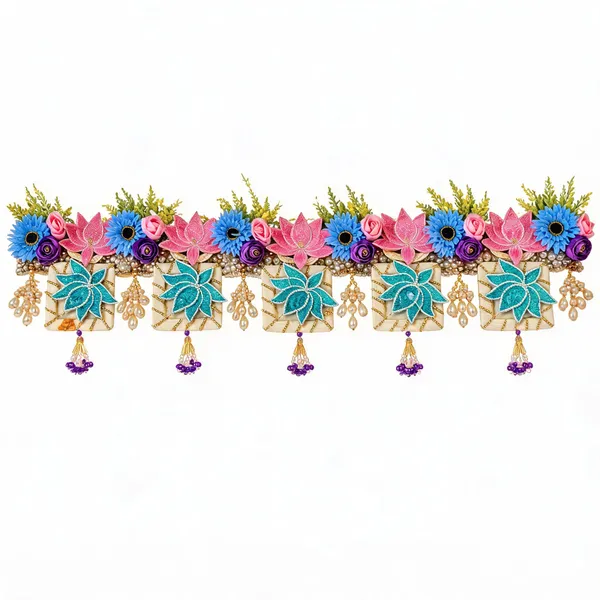 Embroidery_Pearl_Festive_Mahalaxmi_Lotus_Toran