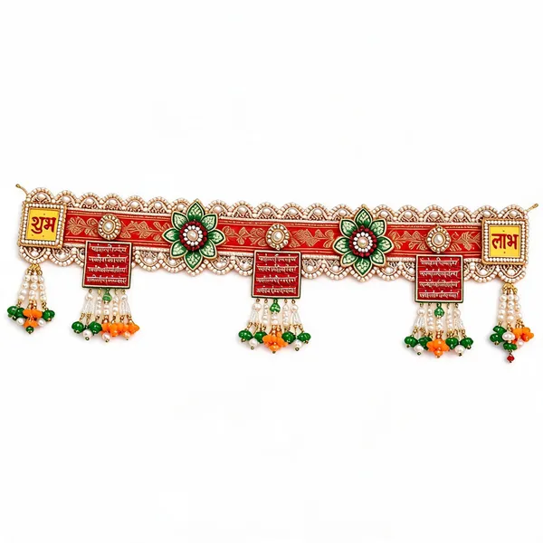 Embroidery_Pearl_Festive_Shubh_Labh_Sanskrit_Floral_Toran