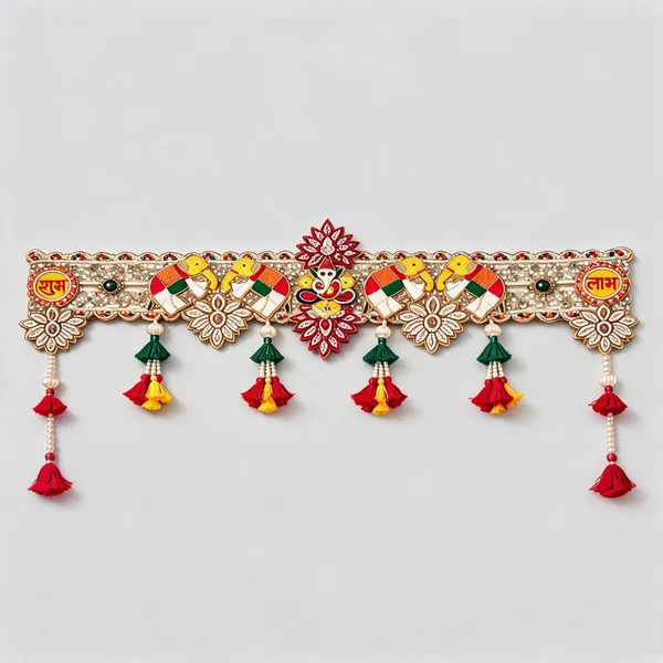 Embroidery_Pearls_Festive_Shubh_Labh_Gajraj_Elephant_Lakshmi_Toran
