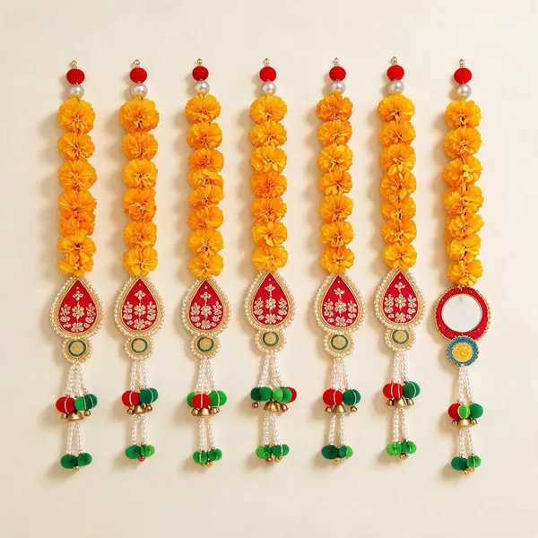 Embroidery_Pearl_Beads_Festive_Marigold_Floral_Brass_Bell_Door_Toran